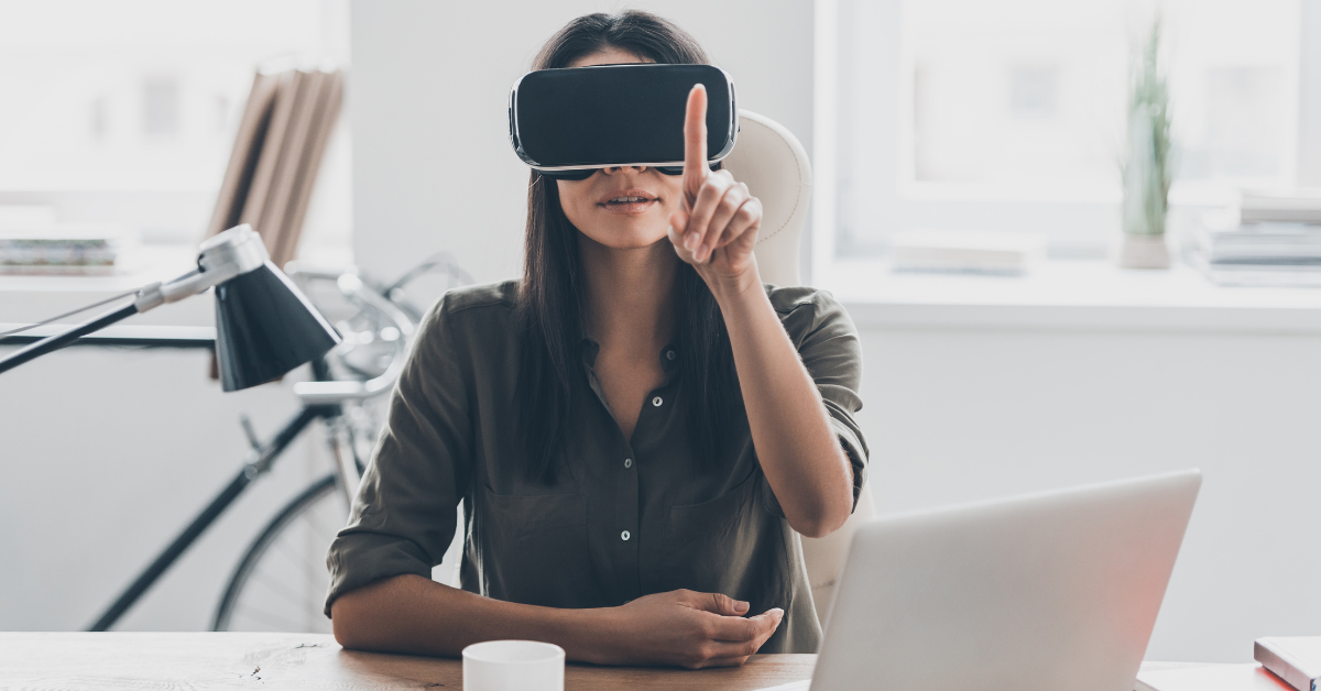 Girl using VR