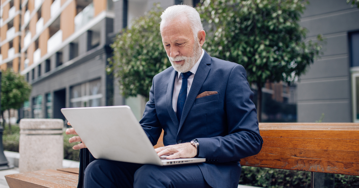 Older man on Computer